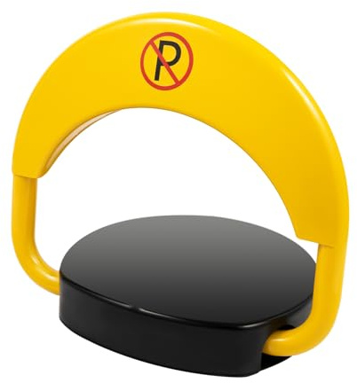 ACROSSPART Parkeringsspärr med 2 x fjärrkontroll, parkeringsplatsspärr med batteri, automatik, hopfällbar, parkeringsspärr, elektrisk med reflektor
