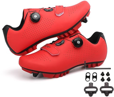 Meiju Mateju Chaussures VTT Homme et Femme Chaussure de Cyclisme avec Crampons Chaussure Velo Route Homme et Chaussure VTT Adulte Automatique Semelle Dure Chaussures de Vélo