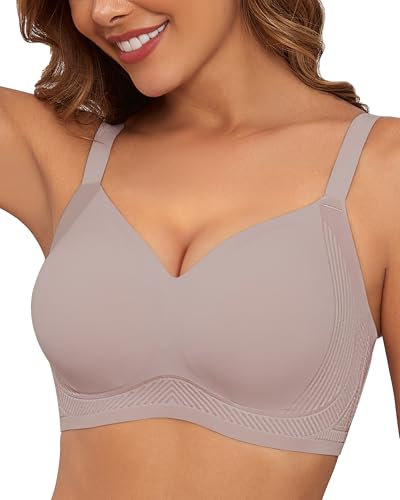 As Fairy Push Up Bras for Women No Underwire Comfortable Seamless Bralettes with Soft Support Full Coverage Everyday Bra (Light Coffee,M)