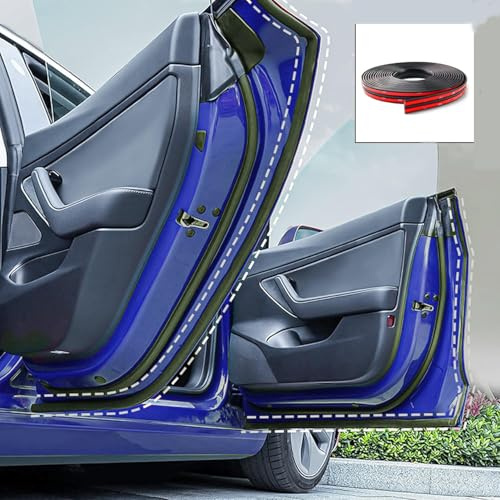 Ywooon Dörrtätningskit för Tesla Model Y, bildörr, fönster, ljudisolerad ljudisolering, tätning för bil gummi väder kabel tätningsremsa för Tesla Model Y (dörrtätning)