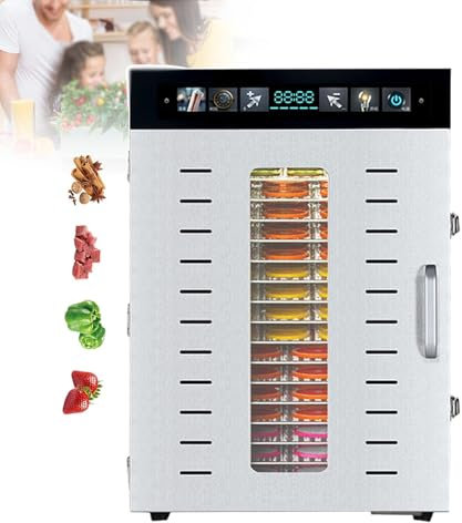 Deshidratadores De Alimentos, Máquina Secadora De Alimentos Eléctrica Con Luz Cálida Y 2 Ventiladores, Máquina Deshidratadora De Frutas Secas Comercial 1350w/1375w - 16/20 Capas,16-layer