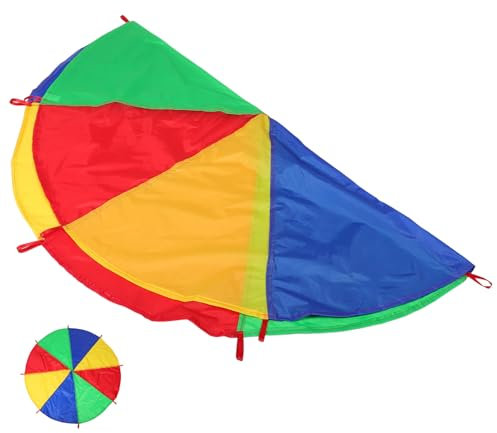 UPKOCH Kids Parachute Spielzeug Für Outdoor-aktivitäten Regenbogen Design Für Vorschulbildung Und Sensorische Entwicklung Für Kindergarten Und Spielplatz