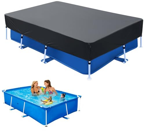 118x79 in Rectangle Pool Cover for 10 x 6 Above Ground Pool 10 ft Swimming Pool Cover Drawstring Design for 9x6 Rectangular Frame Pools Winter Pool Cover Ideal for Heater Above-Ground Pool
