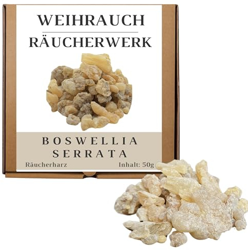 JEEBUTY Boswellia serrata Räucherwerk 50g – 1. Wahl, edelster indischer Weihrauch, rein und hochwertig, 100% natürlicher Räucherharz