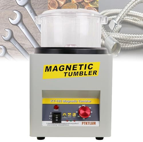 JOSBY Buratto Magnetico da 2000 Giri/min, lucidatrice a Tamburo Rotante a Doppia direzione, Mini lucidatrice per Gioielli con Sega da Tavolo, lucidatrice per Gemme, rifinitrice per Gioielli