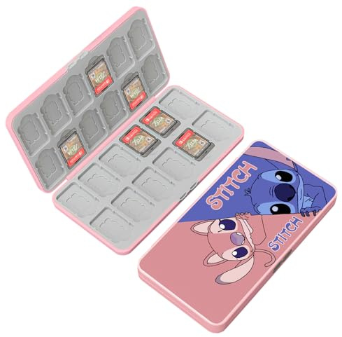 BAYINBROOK Custodia per Schede di Gioco, Custodie Giochi Switch, Switch Game Card Case, Con 24 Slot per Cartucce di Gioco e 24 Slot per Schede SD, Scatola per Carte con Fodera in Silicone (A06)