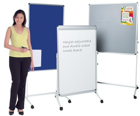 Metroplan Mobile Dual Board 120x70cm Blue Noticeboard & Whiteboard