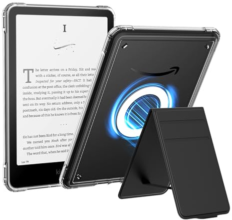 MoKo Custodia per 7 Kindle Paperwhite(12th Gen-2024) e Kindle Colorsoft Signature Edition 2024, Sottile Copertura Posteriore Trasparente Flessibile in TPU Skin Bumper Completamente Coperto, Nero