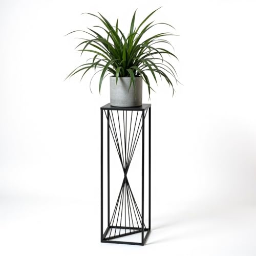 FRAMADO - Pflanzenständer River - 24x24x100cm - Farbe Schwarz - für Zimmerblumen - Metallregal - Dekorativer Tisch - Blumenständer - für Zimmerecke, Wohnzimmer, Balkon