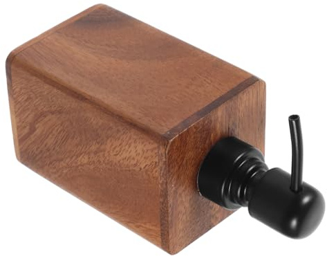 VALICLUD Botella De Champú Bomba Rellenable Vacía Madera De Nogal Fácil De Usar