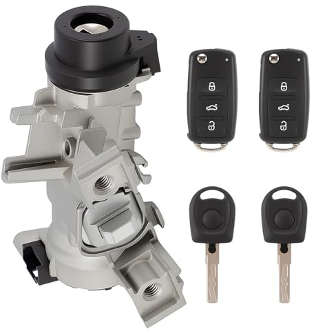 Fraylis 1K0905851B Interruttore di Accensione Bloccasterzo con 2 Telecomando 2 Chiavi per Golf 5 6 Golf Plus A3 Q3 TT Seat Altea Beetle Jetta Scirocco Tiguan Serratura Accensione 1K0905841