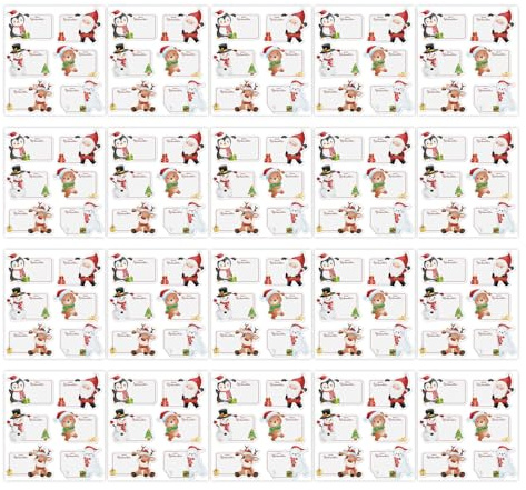 120 Stück Sticker Weihnachten,Aufkleber Weihnachten Geschenkaufkleber,Weihnachtssticker Selbstklebend,Selbstklebende Etiketten Weihnachtsgeschenke,Geeignet Für Weihnachtsgeschenke Aufkleberdekoration
