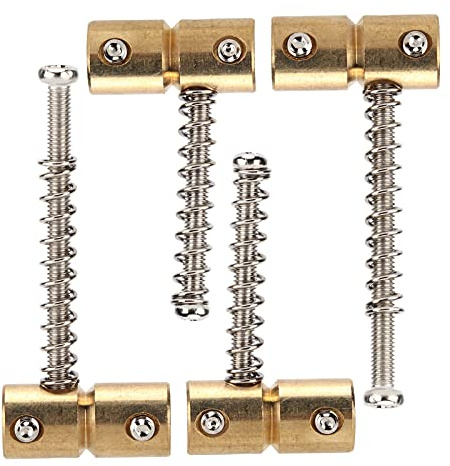AOWINHIT Bassträng Sadel 4 St Mässing Bridge Set Kit Tillbehör Ersättning Elektriskt Guld, Bas Sadel Set Bas Sadel Tillbehör, Metall Bas Bridge Sadel Mässing Bridge Kit