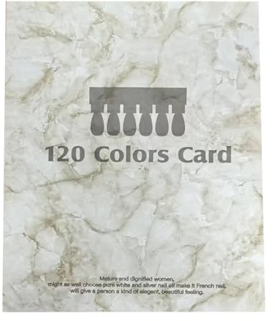 Amagogo Livre de présentation de 120 couleurs d'ongles, présentoir d'échantillons, livre de nuanciers de couleurs d'ongles robuste, professionnel, Gris
