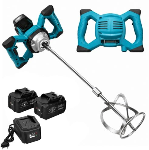 A.M.C. Miscelatore a Batteria per Malta e Cemento con 6 Velocità, Agitatore Mescolatore Professionale per Malta, Colla, Pittura