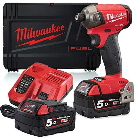 Milwaukee MILM18FQID5 FuelTM SurgeTM Hydraulic Impact Driver 18 Volt 2 x 5.0Ah M18FQID-502X