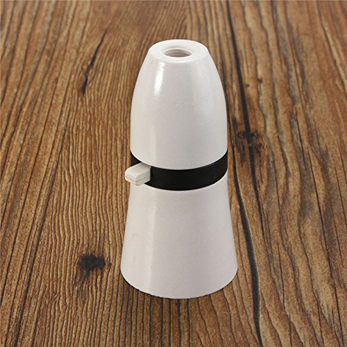 MASUNN B22 Standard White Black Switch Light Lamp Holder Socket Bayonet Cap Fitting - White