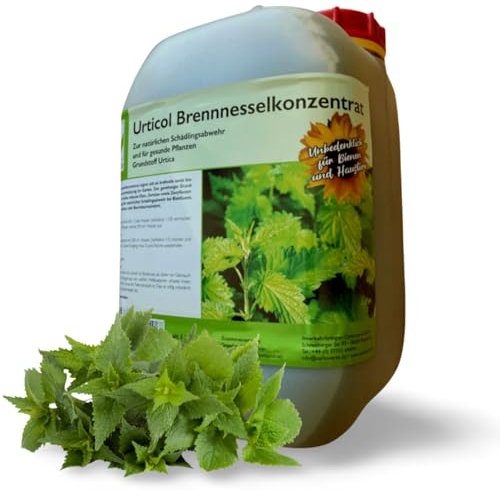 Carbo Verte Natürliche Brennnesseljauche, Brennnesselsud 5 Liter, Grundstoff Urtica, handgemacht, für vitale Pflanzen und zur Schädlingsabwehr, 100% natürlich