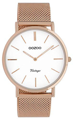 Oozoo Damenuhr Vintage Roségoldfarben/Weiß 40 mm C9917