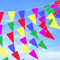 300pcs160M Garden Bunting Party Bunting Banner, Multicolor Nylon Pennant Party Banner Triangle Banner Flags for Office Wedding Birthday Bunting Garden Outdoor Home Decor (160m) (160m 16 * 25cm)