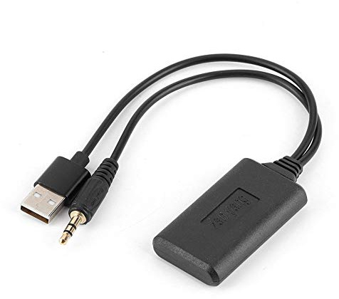 Tbest Bluetooth E90 Adapter - Trådlös Bluetooth-mottagare HiFi-musik, 3,5 mm / 0,14 tum, bilkabel, aux-adapter för bil med mera
