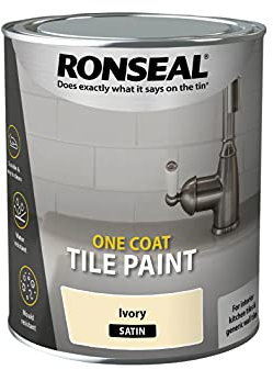 Ronseal One Coat Tile Paint Ivory Satin 750ml,RSLOCTPIS750