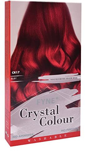 FYNE Crystal Colour - Semi Permanent Hair Colour (Red - Ruby) | Semi Permanent hair dye | Nice and Easy hair dye for Women | Built-in conditioner formula, healthier shiny hair
