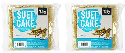 NTI 2 x Suet Cake Block Mealworm | Peanuts | KINGFISHER | Wild Bird Feed | Food Ball | Fat | Mix Seeds | 300g | WILDLIFE | PET FEED | PREMIUM | Set | UK FREE P&P (2 x PACKS WITH MEALWORMS [NOT EU])