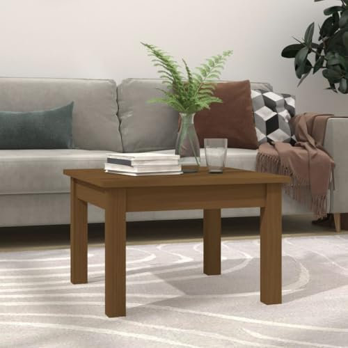 Higsose Couchtisch Honigbraun 45x45x30 cm Massivholz Kiefer Wohnzimmertisch Telefontisch Beistelltisch Sofatisch Couchtisch mit Stauraum für Schlafzimmer Wohnzimmer Stilvolles & Elegantes Aussehen