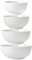 ALLUSEIT Schüssel Set Keramik, 4er 1900-1350-800-600 ml Nestbar Porzellan Schalen für Salat Pasta Dessert Müsli Eis Suppe Obst usw. Weiß Servierschale Rührschale Kleine, Mikrowellenfest