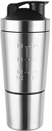 Protein-Shaker-Flasche, Protein Shaker Becher Mit Shaker Kugel, Protein-Shake-Flasche, Fitnessstudio Flasche, Smoothie Shaker, Wiederverwendbar, Fitnessstudio-Wasserflasche, Farbe: 600 Ml + 200 Ml