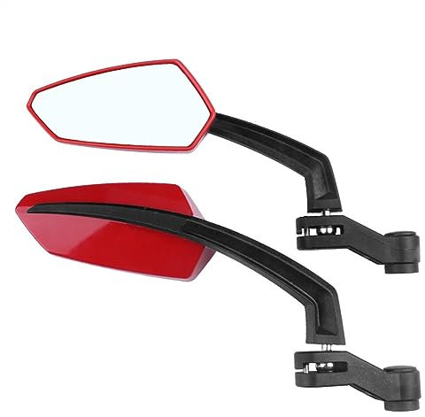BIVOO Motorradspiegel Universal 8MM 10MM Motorrad Rückspiegel Einstellbare Motorrad Rückspiegel Für Motocross Roller Spiegel Zubehör Lenkerendenspiegel (Größe : Rot)