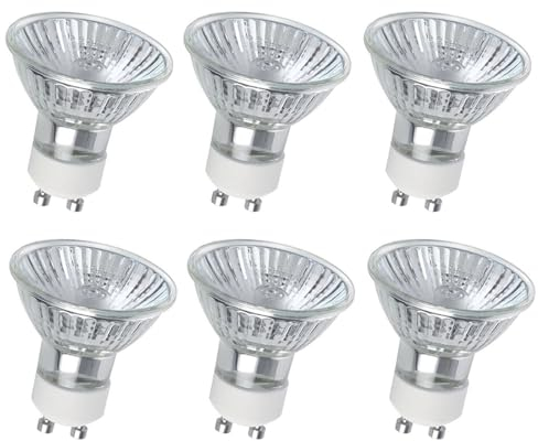 WITSUN GU10 50W Halogen Lampen, 6er Pack GU10 Halogen Strahler, 220-240V, 2800K Warmweiß, 700 Lumen, 40° Abstrahlwinkel, Dimmbar