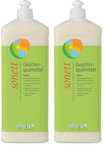 Sonett Geschirrspülmittel Lemon, 1 Liter (Packung mit 2)