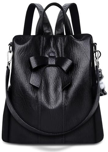 HUA ANGEL Leggero Zaino Donna In Pelle PU 2 in 1 Casual Borsa Tracolla Antifurto Zainetto Viaggio Daypack Pelle Morbida Tracolla Removibile Urbano università lavoro Shopping