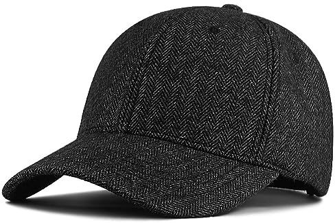YAMEE Baseballmütze Herren schwarz XXL Wintermütze,Herren Winter Baseball-Cap,Wintercap Herbst/Winter Basecap Warme