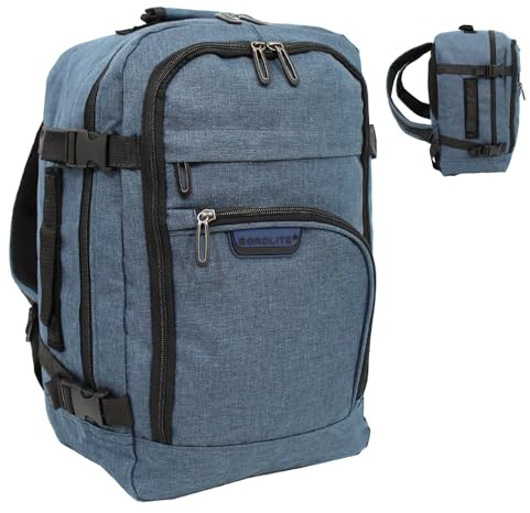 Bordlite Travel Underseat Cabin Approved Backpack, Lightweight Travel Rucksack, Premium Carry on Bag, 40x20x25cm - Navy