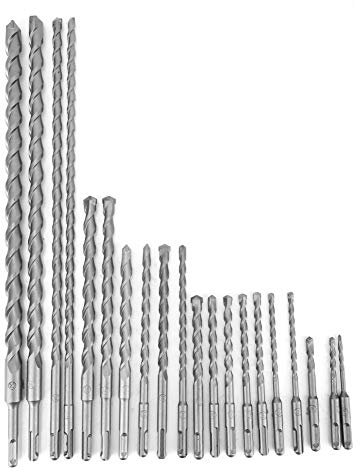 Set di Punte per Trapano a Percussione SDS Set di Scalpelli 20 Pezzi Kit di Attrezzi con Cassetta degli Attrezzi Blu per Pietre di Mattoni di Cemento