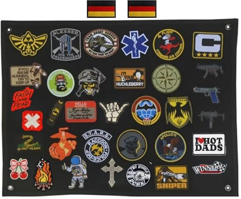 64 x 46 cm lappar, kardborreband, tallrik, hängande lappsamlarpanel, taktisk lapp, displaypanel, vikbar, kamp med metallöljetter 10 hål, för samlarmärke militärflagga airsoft patchvägg