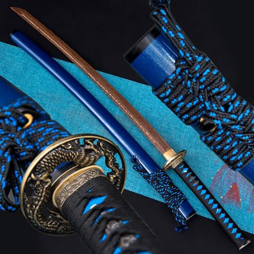 HJHUUA 103 cm langes Katana aus Holz,Samurai-Schwerter aus natürlichem Rosenholz,handgefertigtes Bokken für Kendo-Übungen,Geschenke,Dekoration,Sammlung,Cosplay