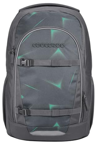 coocazoo Schulrucksack Every „Arrow Drift“, grau-türkis, ergonomischer & anpassbarer Tornister, höhenverstellbar, mit Brustgurt & Hüftgurt, ab der 3. Klasse