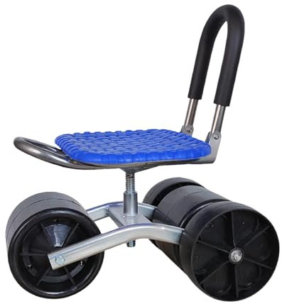 Asiento rodante de jardinería – Taburete rodante para carrito de jardín | Taburete de jardinería giratorio de 360 grados, taburete rodante resistente, asientos de trabajo de jardinería, asiento