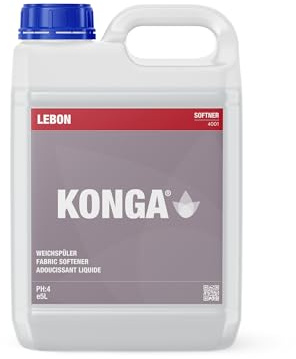 Konga Softner, sköljmedel, flytande sköljmedel, koncentrerad, 1 liter, gör tyger mjuka, minskar statisk laddning, förbättrad mjukhet och friskhet (5 liter)