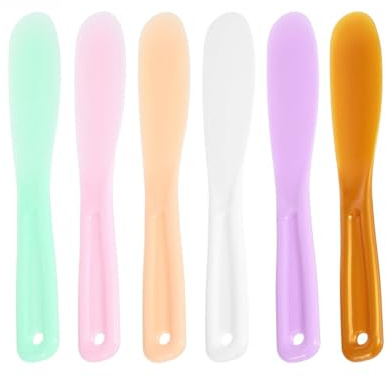 Wopanxye Lot de 12 spatules en plastique pour masque facial, spatules à | Jelly Mud Stick Lotion de soin de la peau réutilisable jetable Cuillère de maquillage pour le visage