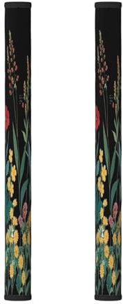 ZSUUGJ Copertura per maniglia della porta del frigorifero, lavabile, per proteggere i tuoi elettrodomestici da cucina dalle macchie di cibo, colore: nero e rosa