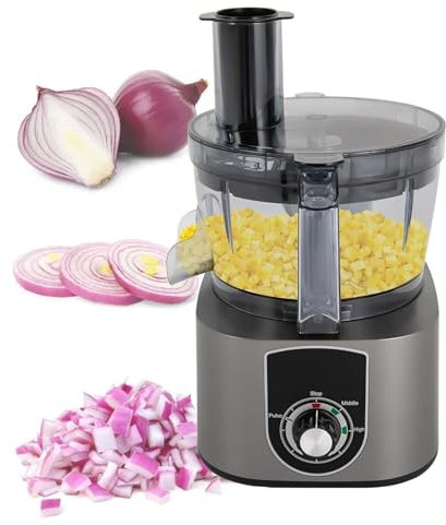 Picadora EléCtrica De Verduras, Cortadora De Patatas Comercial De 600 W - Cuchilla De Rejilla ExtraíBle - 2 Velocidades Ajustables - Picadora Profesional De Verduras Y Frutas,Black