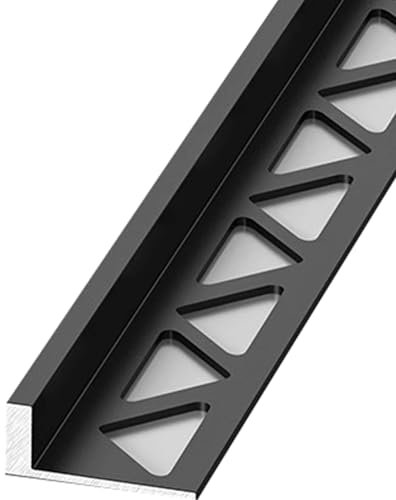 QAZXDRFG Bande de Transition de Sol à 90 degrés, Garniture en L, seuil métallique pour Sol en béton, 2,7 m, pour Vinyle/stratifié/carrelage (Noir)