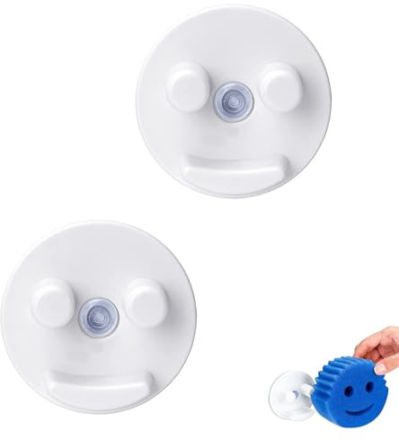 GIONAR 2 Stück für Scrub Daddy Halterung,Sponge Holder,Spülschwammhalter,Scrub Mommy,Schwammhalter für Küchenwaschbecken mit Saugnapf-Installation(Schwämme Nicht enthalten)