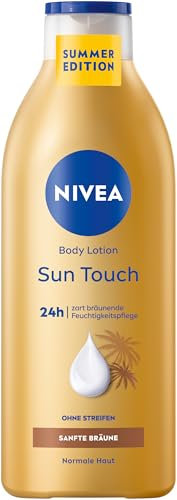 NIVEA Body Lotion Sun Touch, Pflegelotion mit sanftem Bräunungseffekt ohne Streifen, feuchtigkeitsspendende Körpercreme mit Ginkgo-Extrakt und Traubenkernöl (400 ml)