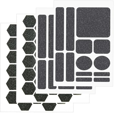 lasuroa 4pcs Phone Grip Tape Stickers, Hexagonal and Round Anti-Slip Phone Case Rubber Grip Tape Pre-Cut Strips Adhesive Traction Non-Slip Pads Sticky Grips for Cellphone Laptop Mouse (Style B)